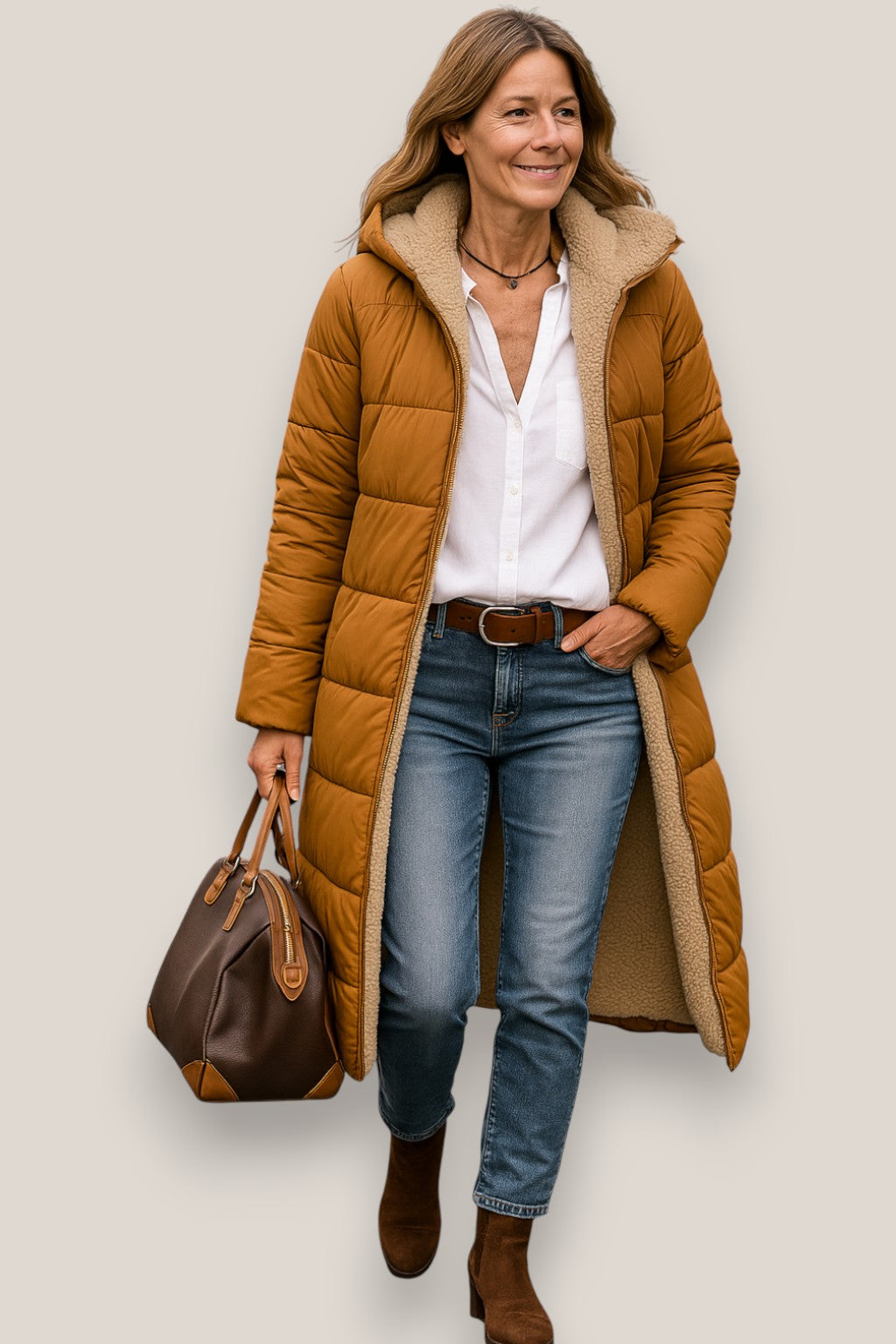 Marisse | Women’s Hooded Winter Jacket, Long Warm Puffer Coat, Warm Outerwear