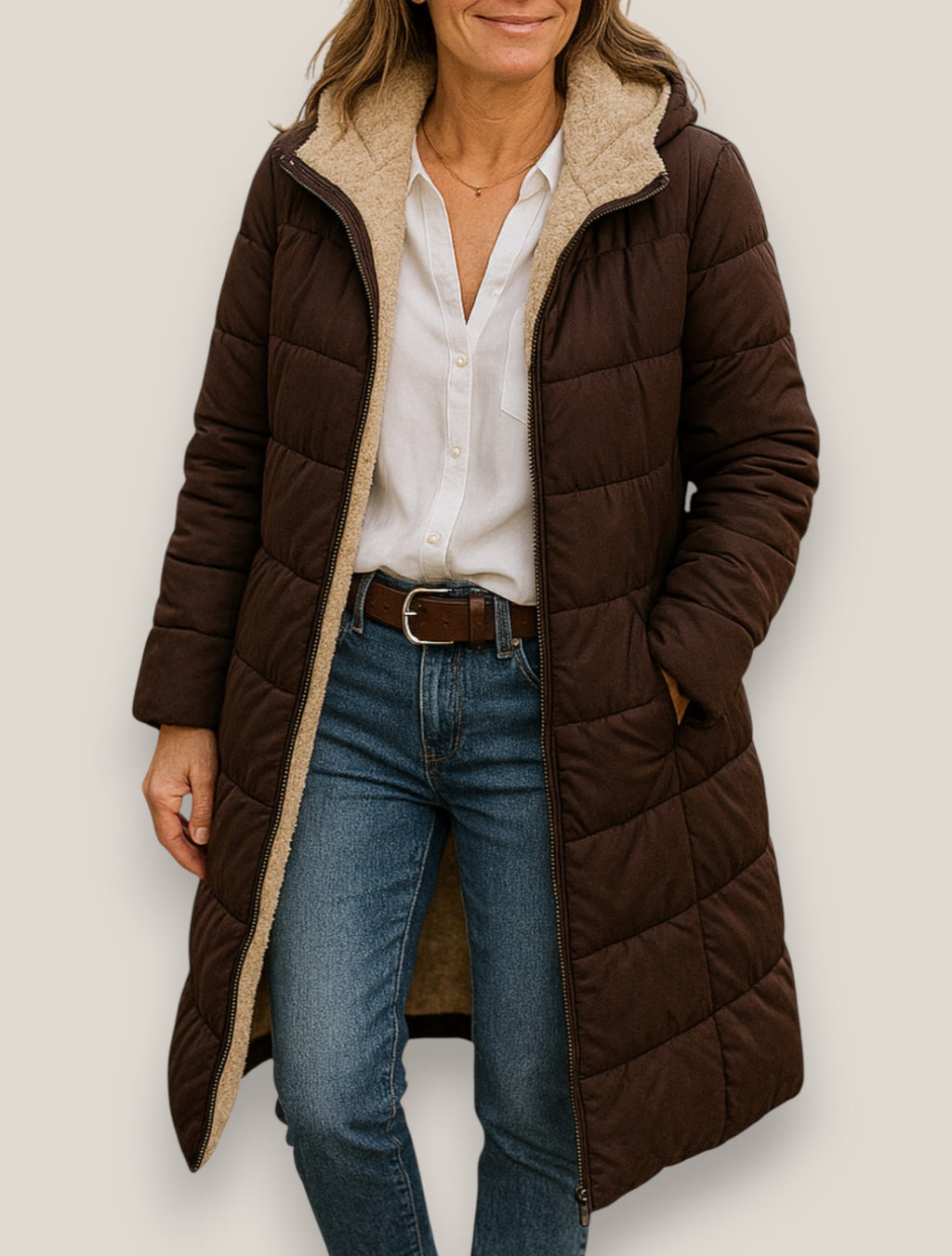 Marisse | Women’s Hooded Winter Jacket, Long Warm Puffer Coat, Warm Outerwear