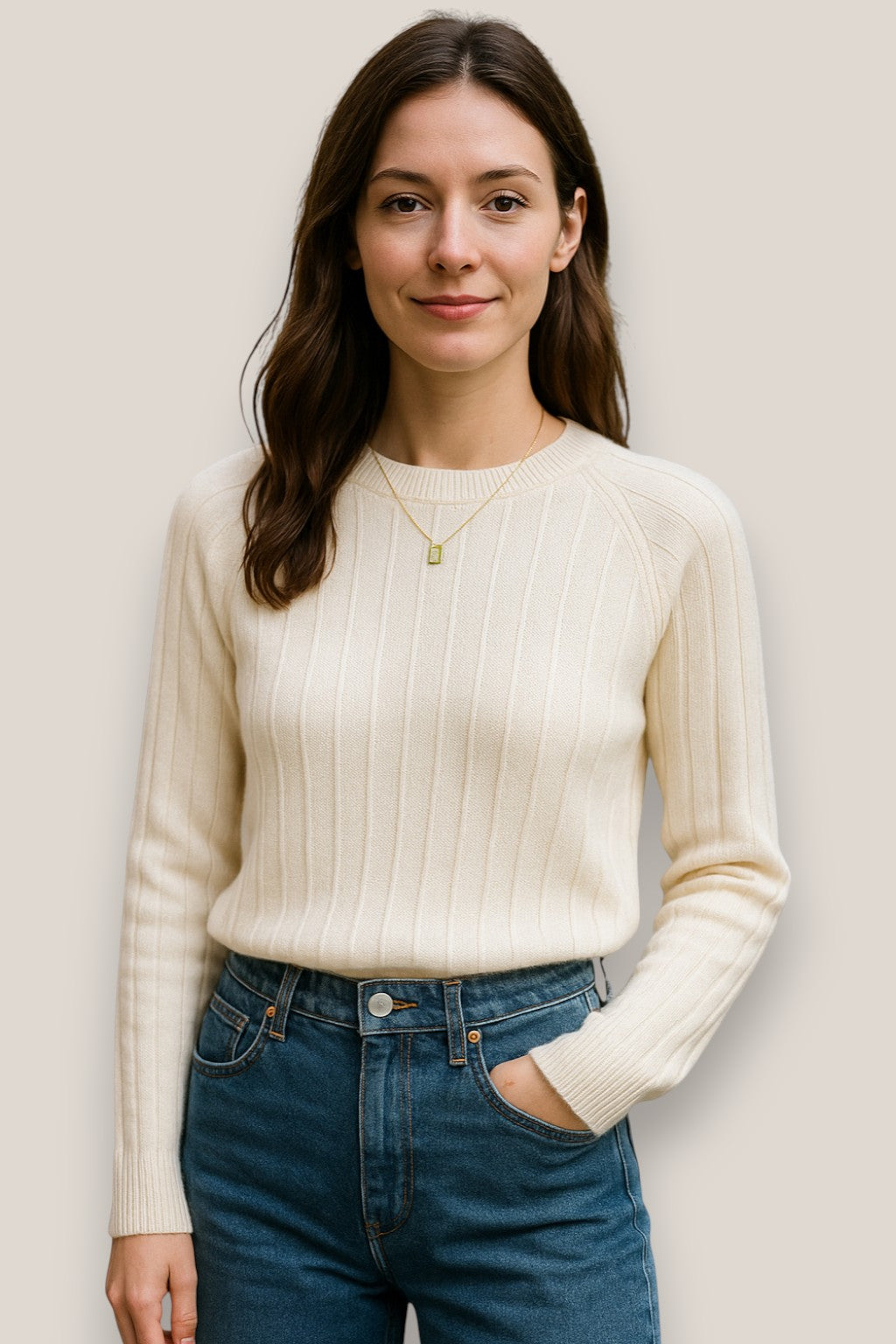 Amelia | Women’s Knit Long Sleeve Jumper, Crewneck Pullover, Relaxed Fit Sweater