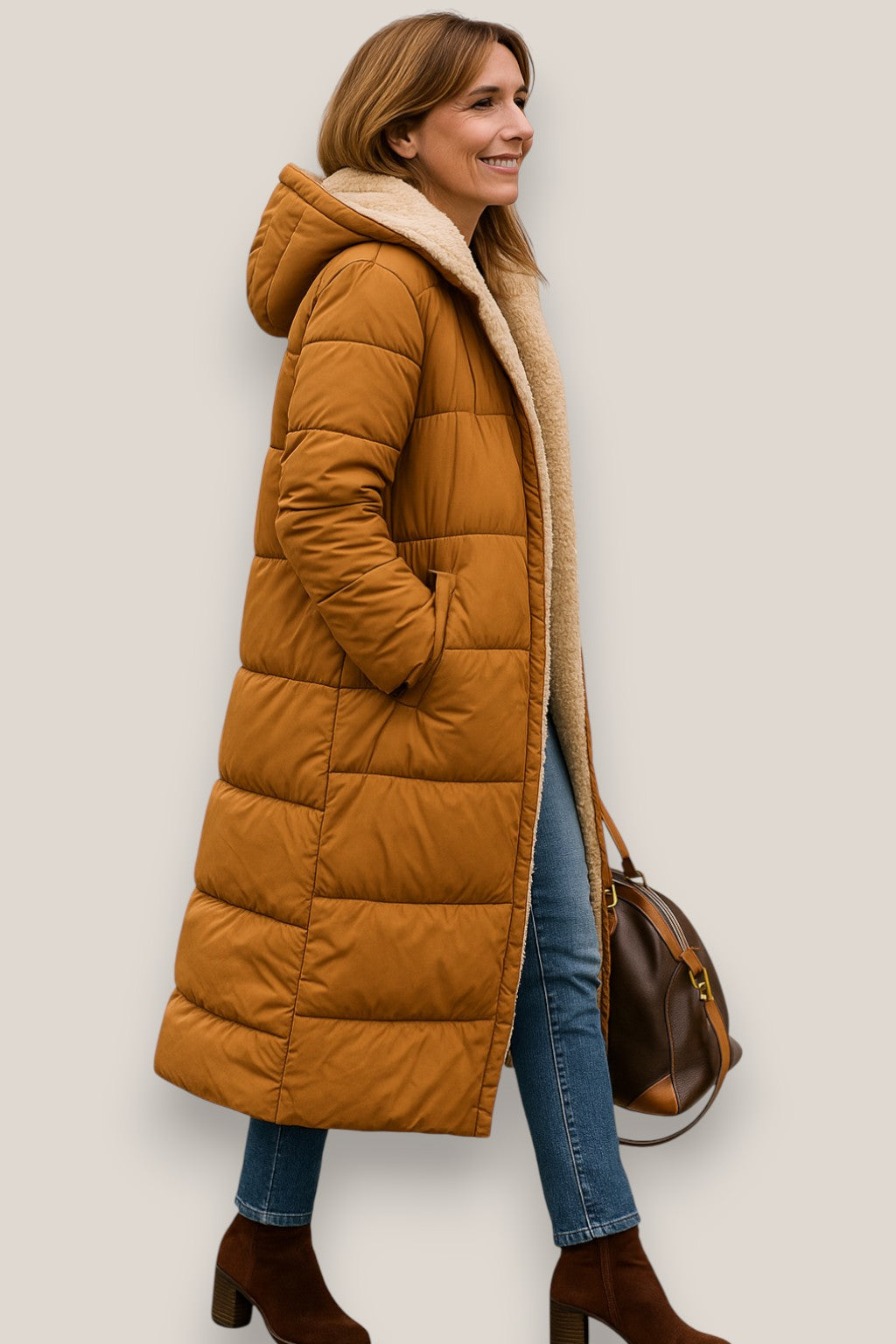 Marisse | Women’s Hooded Winter Jacket, Long Warm Puffer Coat, Warm Outerwear