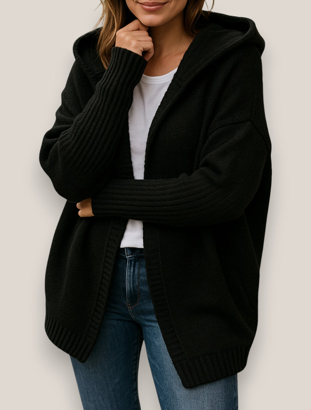 Elara | Women’s Knit Cardigan , Relaxed Fit Coat, Long Sleeve Long Winter Jacket