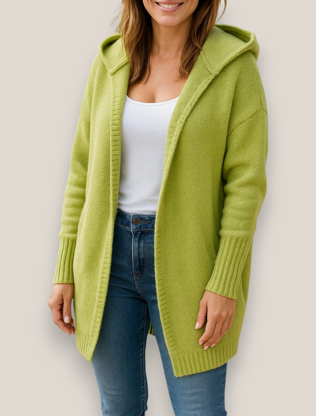Elara | Women’s Knit Cardigan , Relaxed Fit Coat, Long Sleeve Long Winter Jacket
