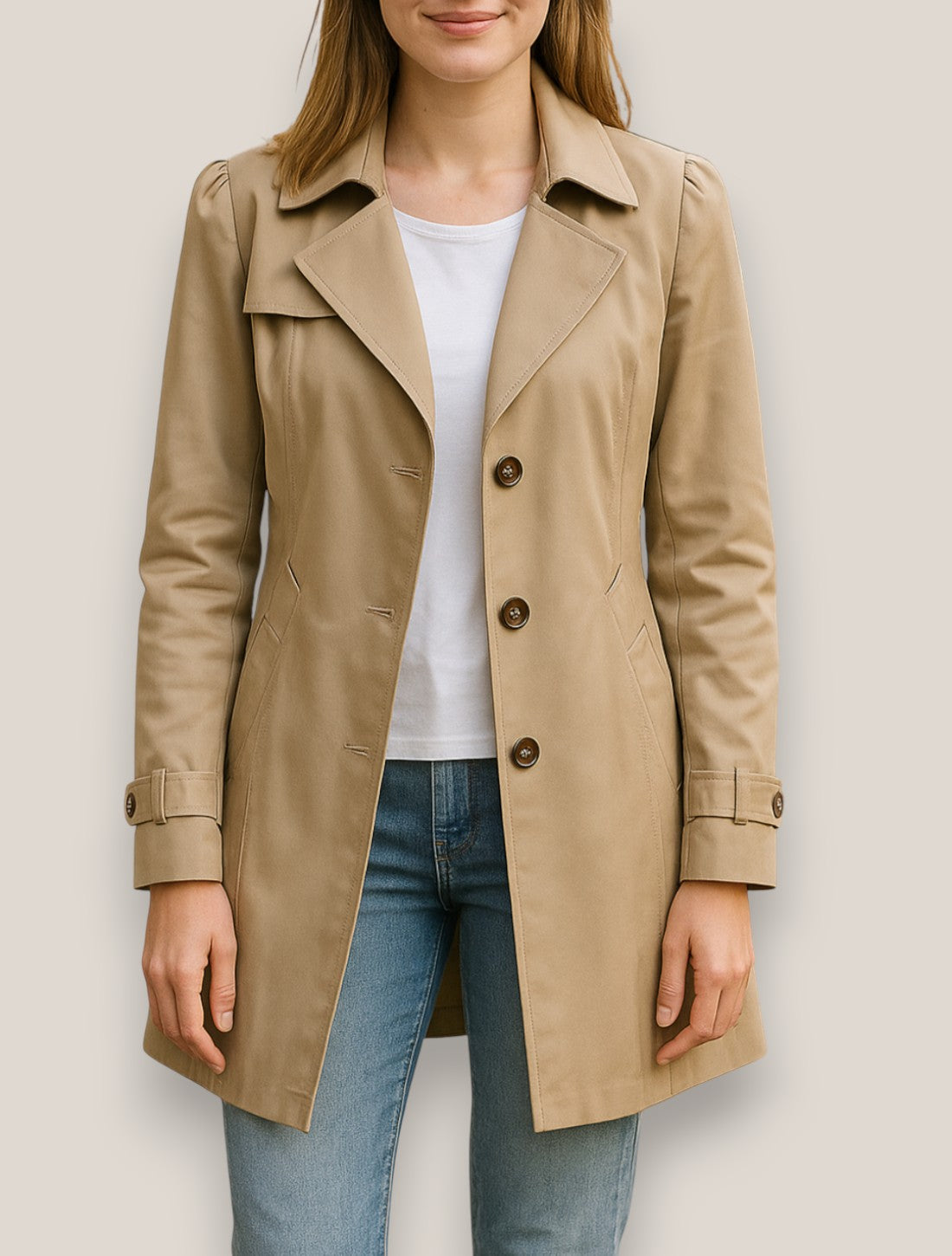 Elowen | Women’s Winter Trench Coat, Elegant Single-Breasted Winter Coat, Warm Windbreaker
