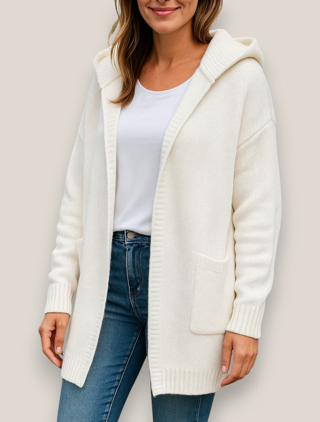 Elara | Women’s Knit Cardigan , Relaxed Fit Coat, Long Sleeve Long Winter Jacket