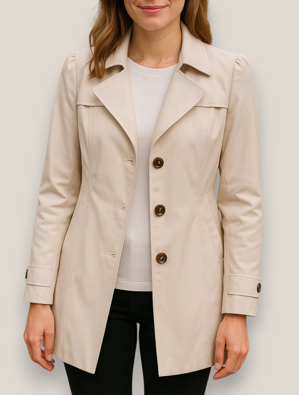 Elowen | Women’s Winter Trench Coat, Elegant Single-Breasted Winter Coat, Warm Windbreaker