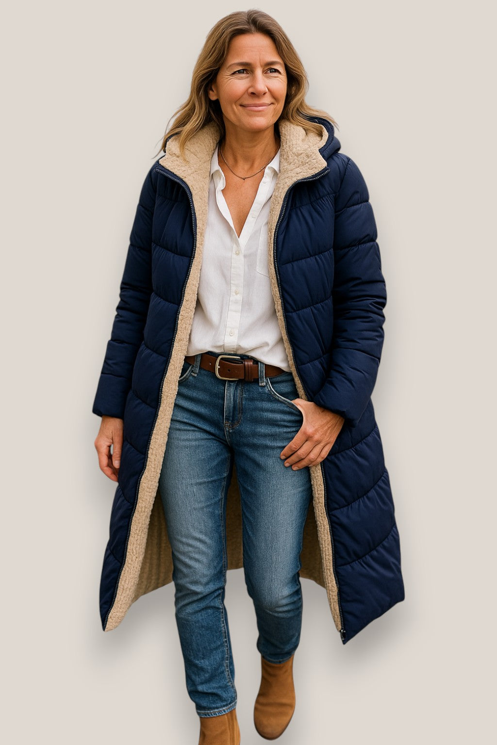 Marisse | Women’s Hooded Winter Jacket, Long Warm Puffer Coat, Warm Outerwear