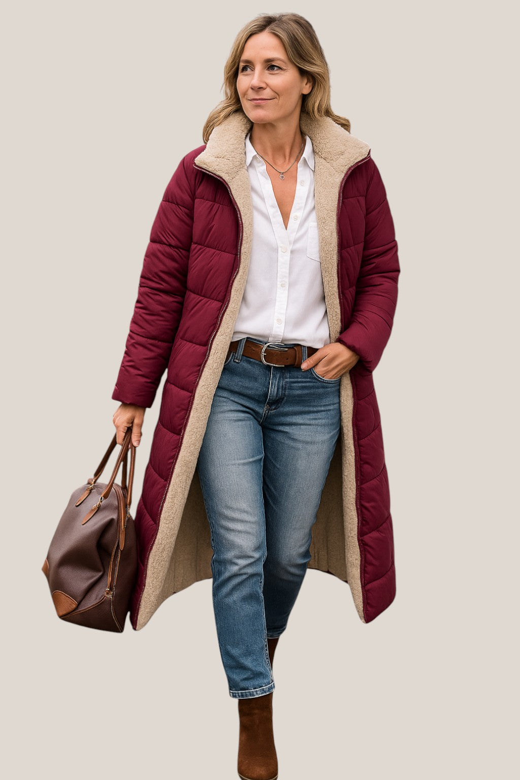 Marisse | Women’s Hooded Winter Jacket, Long Warm Puffer Coat, Warm Outerwear