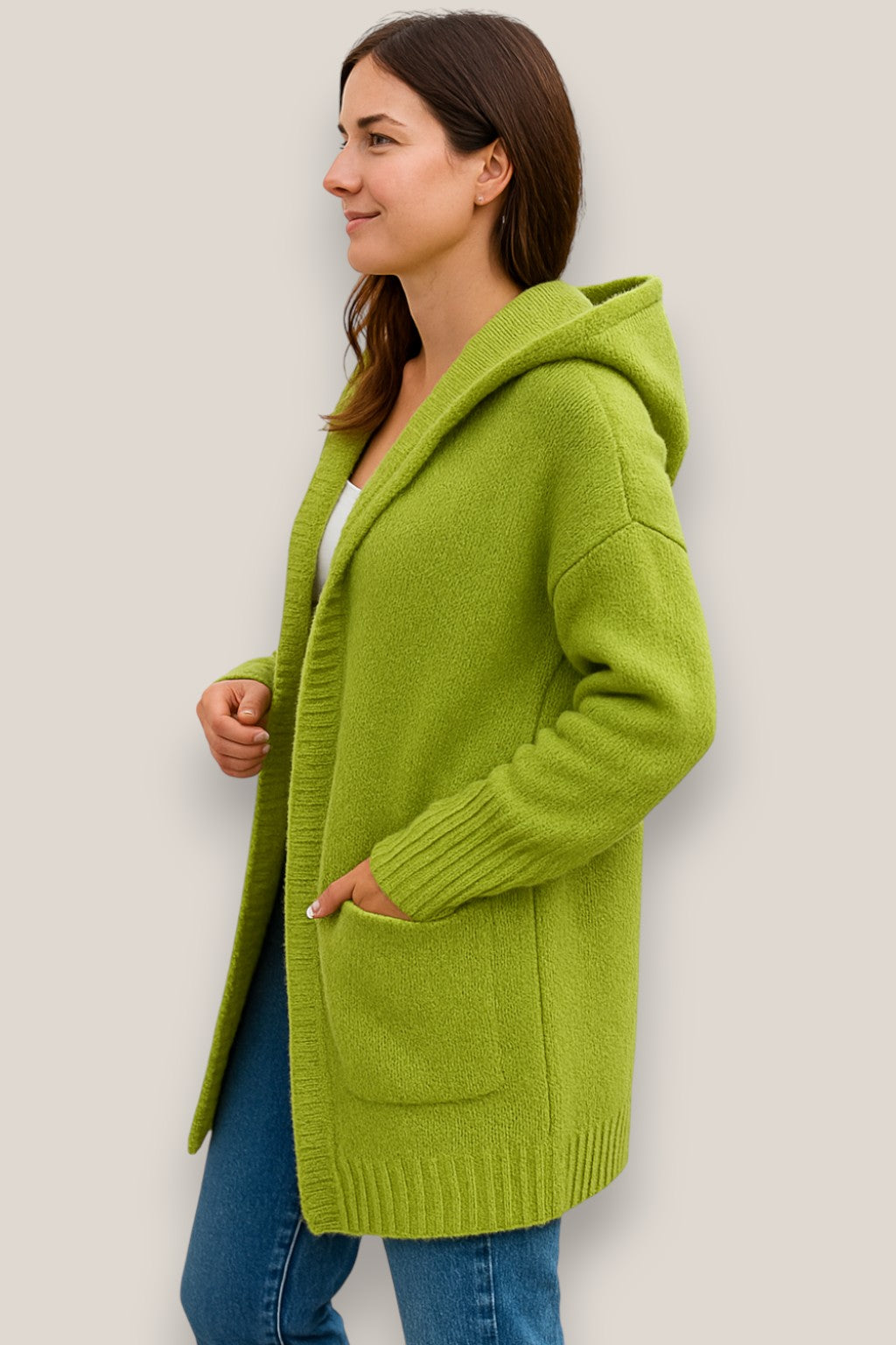 Elara | Women’s Knit Cardigan , Relaxed Fit Coat, Long Sleeve Long Winter Jacket