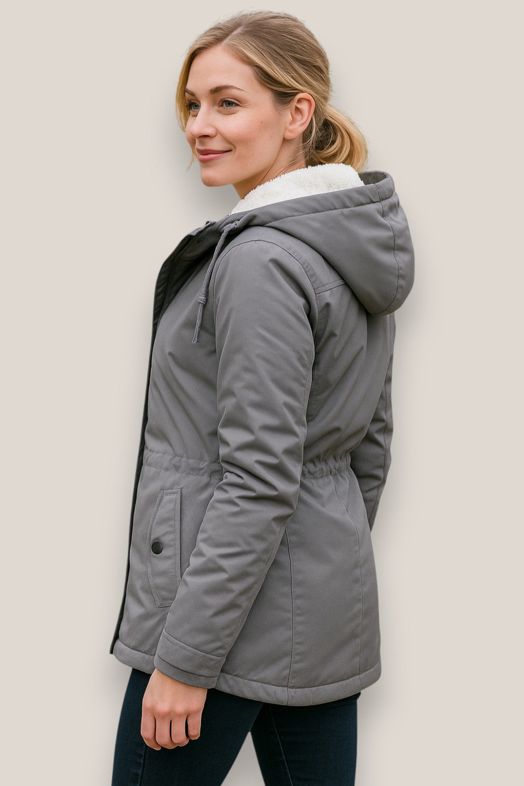 Elara | Women’s Fleece Parka Jacket, Hooded Thick Winter Coat, Warm Outerwear
