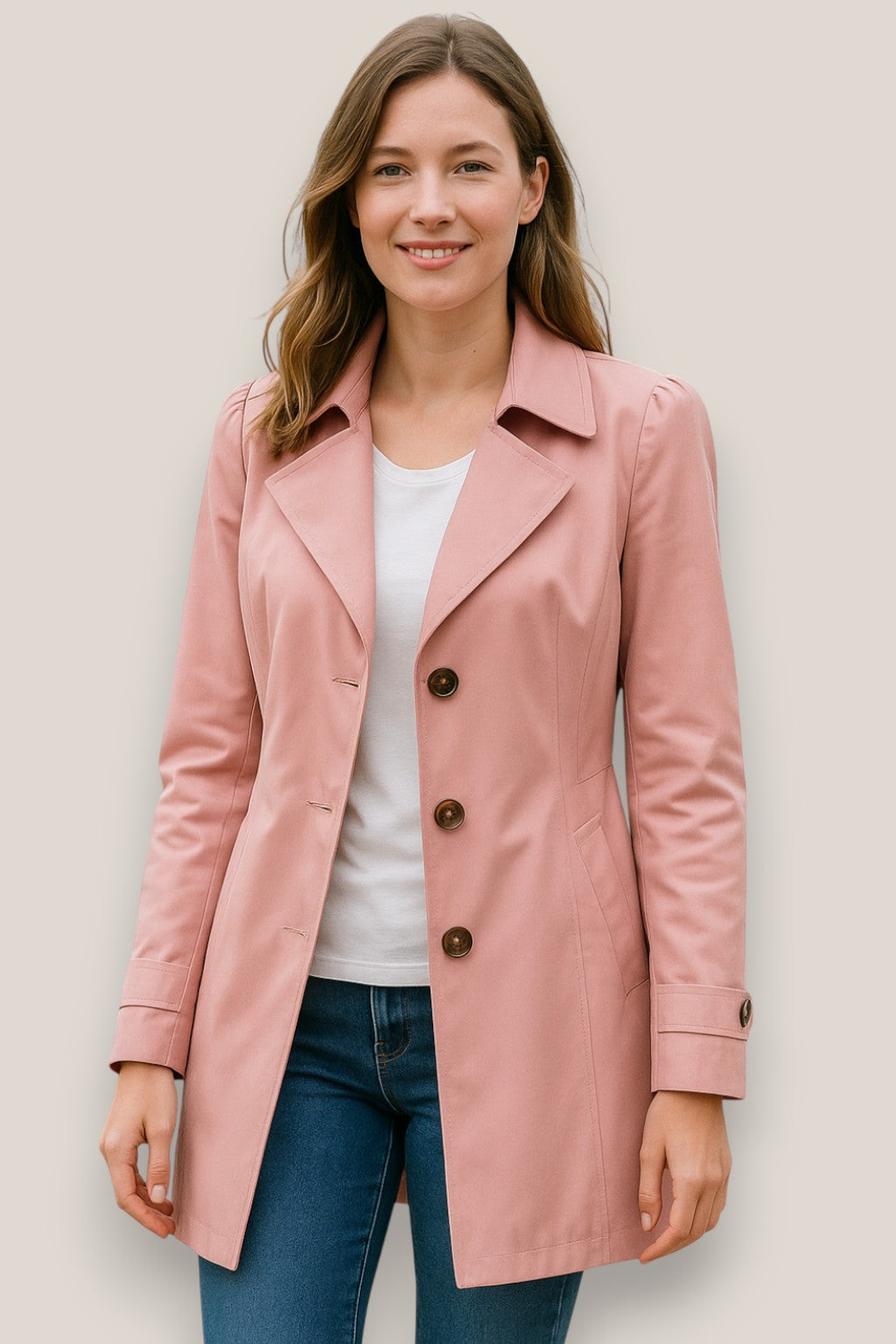 Elowen | Women’s Winter Trench Coat, Elegant Single-Breasted Winter Coat, Warm Windbreaker