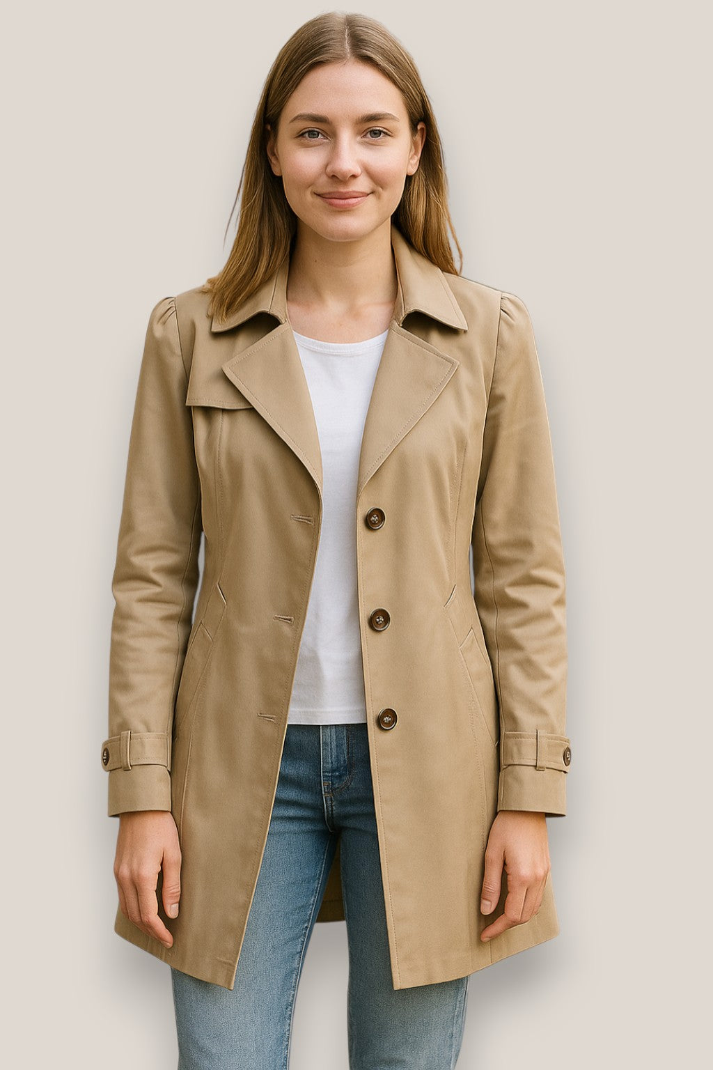 Elowen | Women’s Winter Trench Coat, Elegant Single-Breasted Winter Coat, Warm Windbreaker