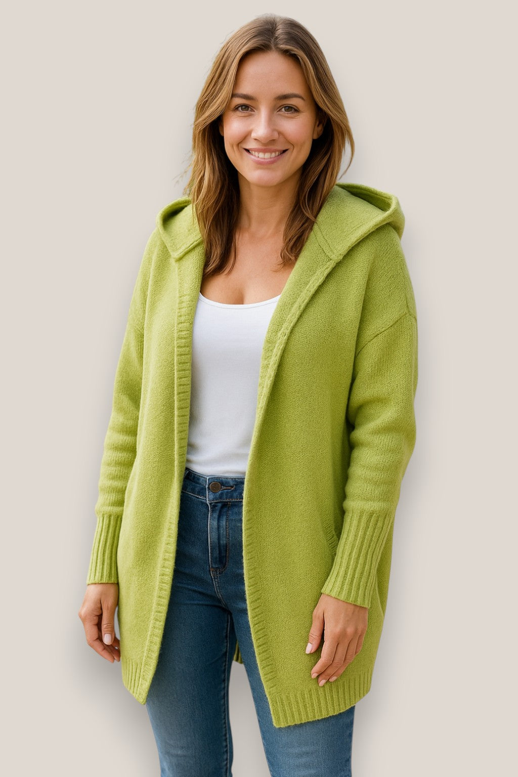 Elara | Women’s Knit Cardigan , Relaxed Fit Coat, Long Sleeve Long Winter Jacket