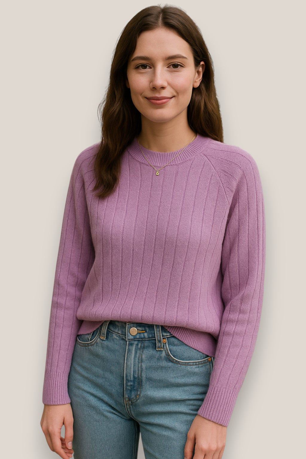 Amelia | Women’s Knit Long Sleeve Jumper, Crewneck Pullover, Relaxed Fit Sweater