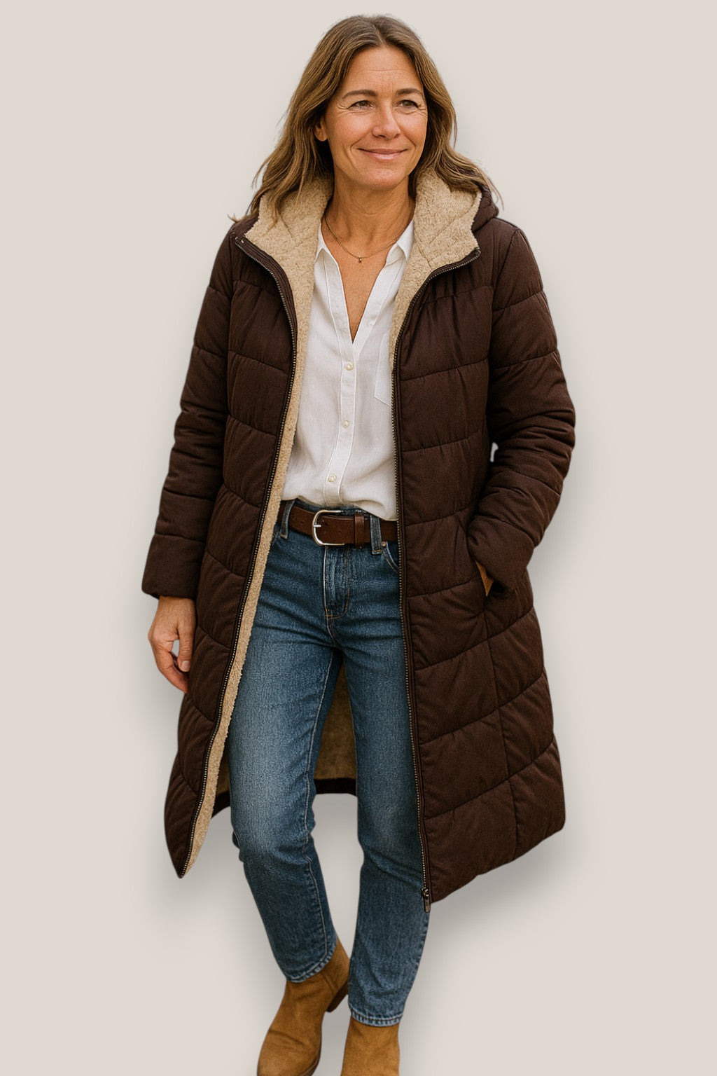 Marisse | Women’s Hooded Winter Jacket, Long Warm Puffer Coat, Warm Outerwear