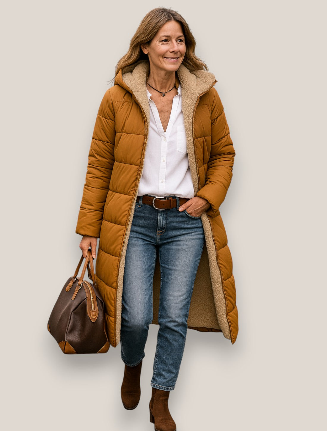 Marisse | Women’s Hooded Winter Jacket, Long Warm Puffer Coat, Warm Outerwear