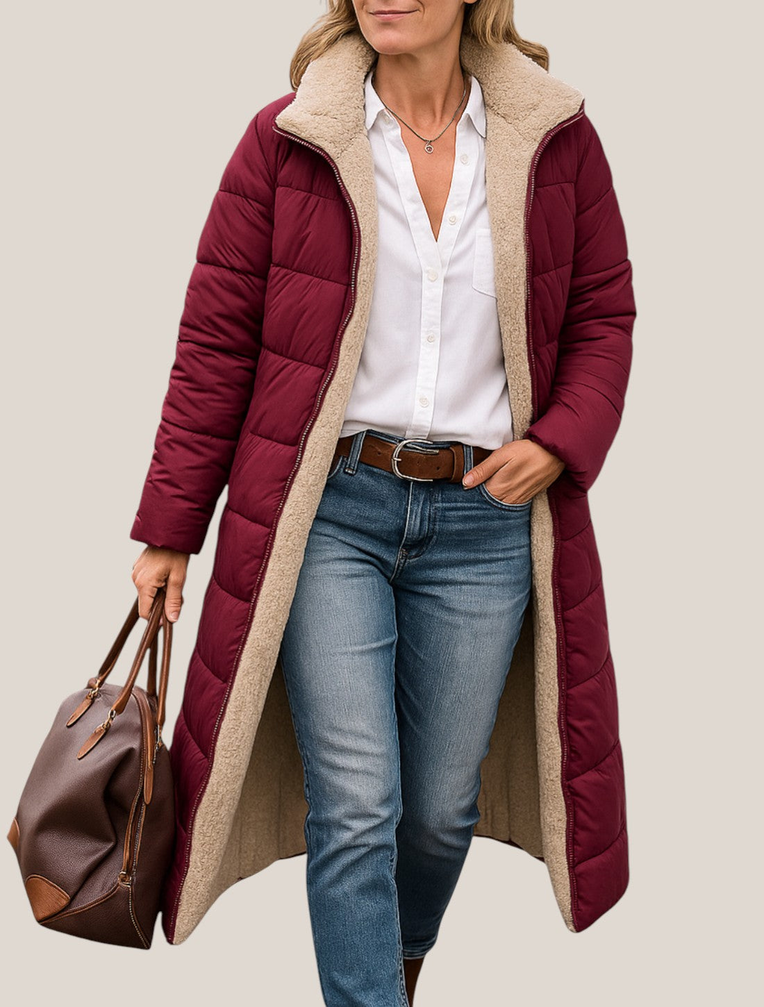 Marisse | Women’s Hooded Winter Jacket, Long Warm Puffer Coat, Warm Outerwear